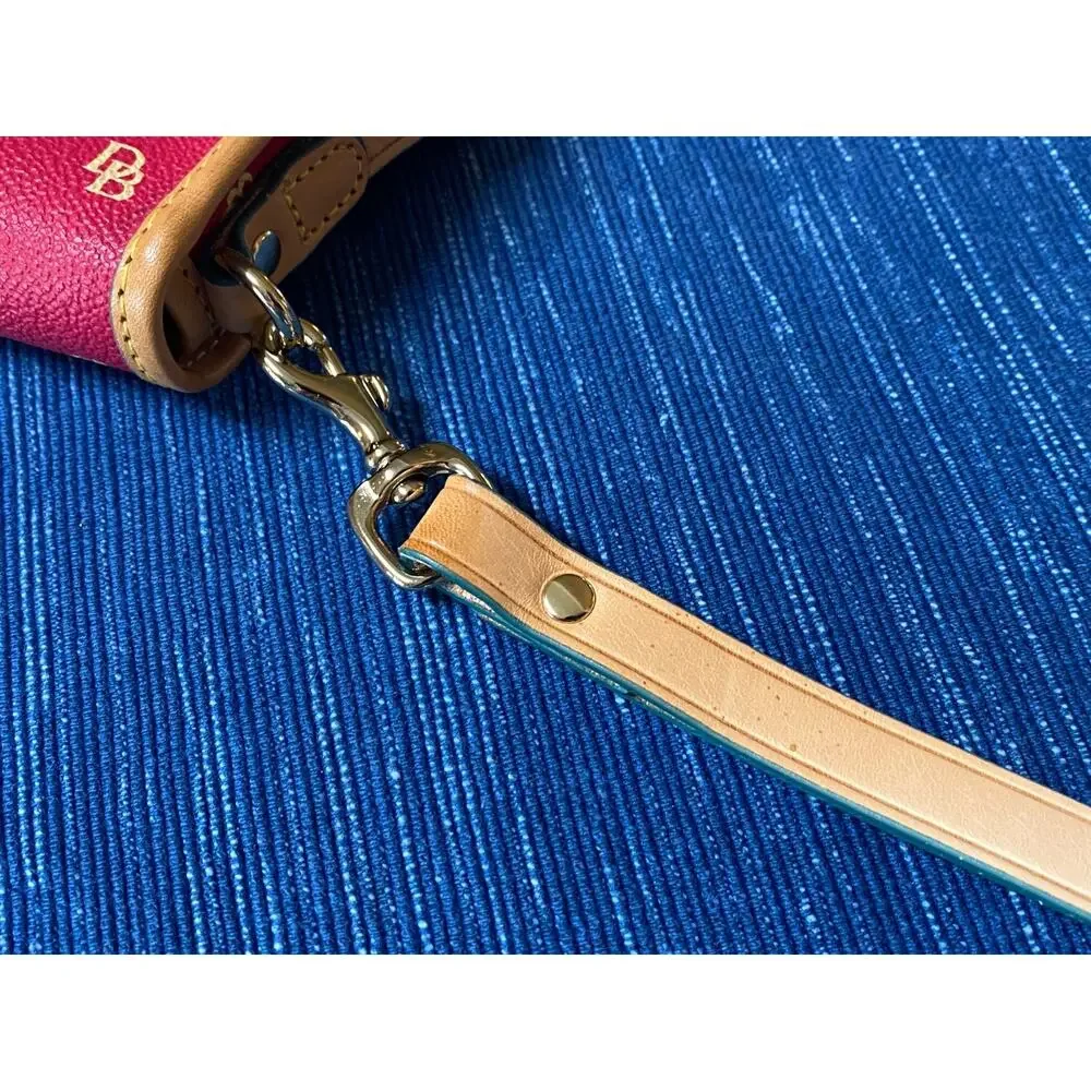 Dooney & Bourke Red Wristlet DB Logo Snap Flap 89B